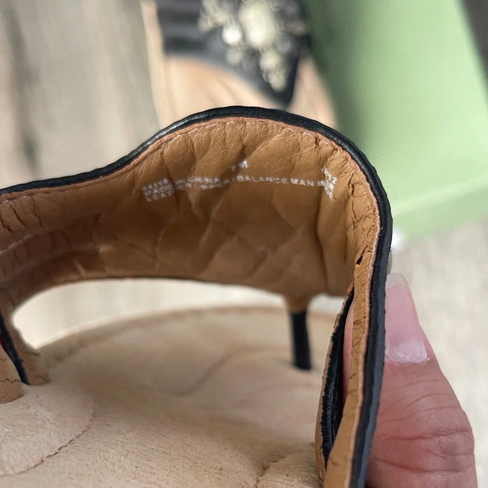 Clarks Artisan Black and Cream Sandals with Embellishments - Picture 5 of 10